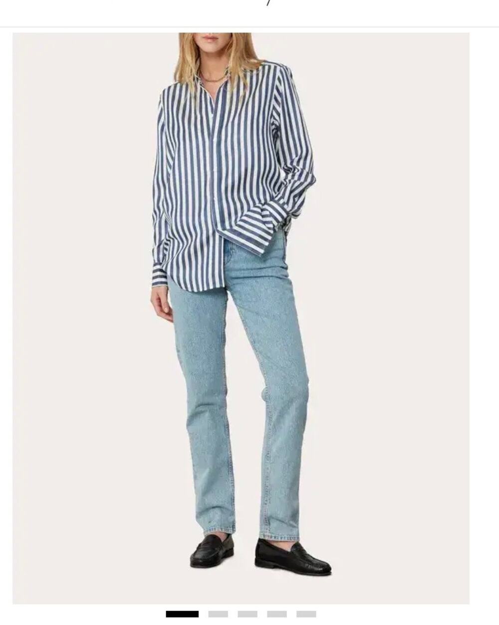 Boyfriend (WNU)With Nothing Underneath Navy & White Button Down Women 2